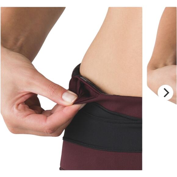 Lululemon Kris Cross Crop (Full-On Luxtreme) Bordeaux Drama / Black EUC Size 6 - Picture 7 of 11